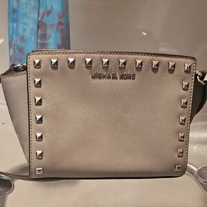 Michael Kors Gray Studded Crossbody Bag